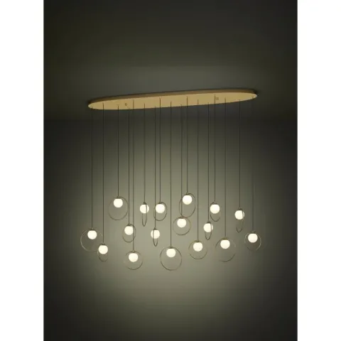 Candeeiro de teto LED com baldaquim em latão e esferas opacas PORTOCOLOM EGLO 390348