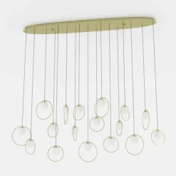 Candeeiro de teto LED com baldaquim em latão e esferas opacas PORTOCOLOM EGLO 390348