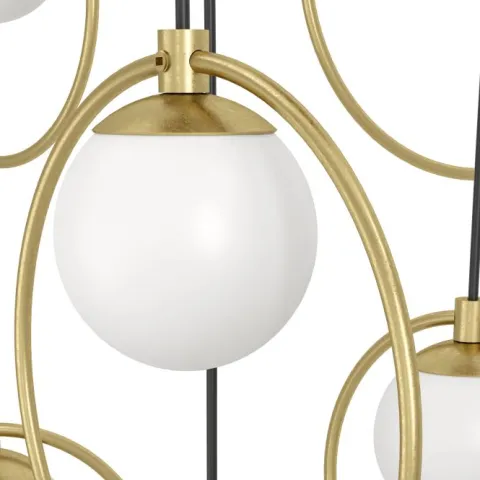 Candeeiro de teto LED com baldaquim em latão e esferas opacas PORTOCOLOM EGLO 390348
