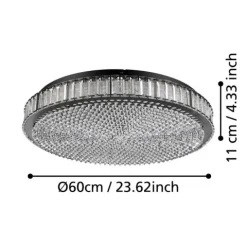 Candeeiro de teto LED com cristais transparentes BALPARDA EGLO 390249
