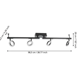 Candeeiro de Teto LED com 4 Focos Giratórios CARDILLIO 2 EGLO 900516