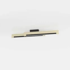 Candeeiro de teto LED com madeira e aço preto CAMACHO EGLO 901736