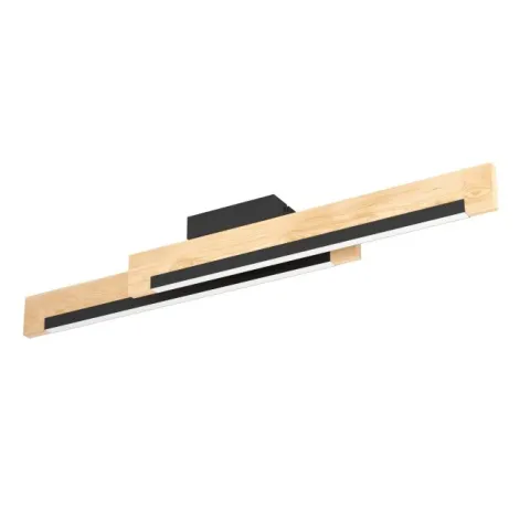 Candeeiro de teto LED com madeira e aço preto CAMACHO EGLO 901736