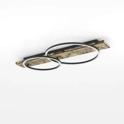 Candeeiro de teto LED com madeira e metal preto BOYAL EGLO 99408
