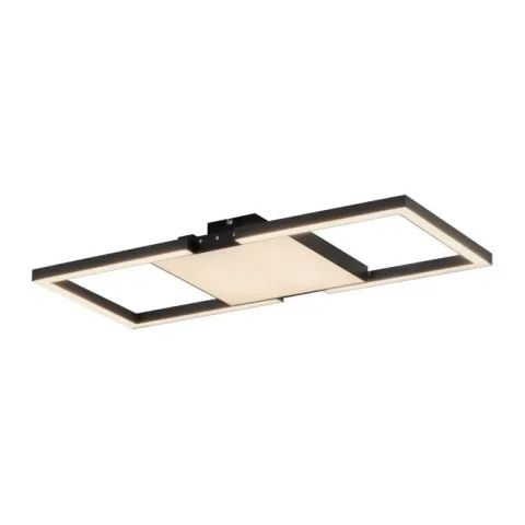 Candeeiro de teto LED com molduras quadradas preto MACELLARA EGLO 390019