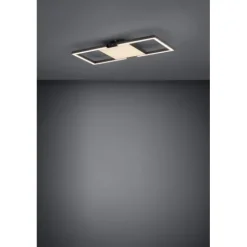 Candeeiro de teto LED com molduras quadradas preto MACELLARA EGLO 390019