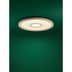 Candeeiro de teto LED com painel branco e cobertura em bambu DEHESA EGLO 390296