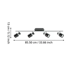 Candeeiro de Teto LED com 4 Projetores Ajustáveis DAVIDA EGLO 30835