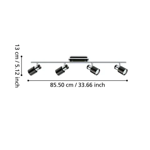 Candeeiro de Teto LED com 4 Projetores Ajustáveis DAVIDA EGLO 30835
