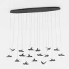 Candeeiro de teto LED com 17 pássaros em níquel-nero PARATEBUENO EGLO 390353
