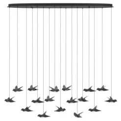 Candeeiro de teto LED com 17 pássaros em níquel-nero PARATEBUENO EGLO 390353