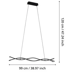 Candeeiro de teto LED com três perfis curvados LASANA 3 EGLO 99317