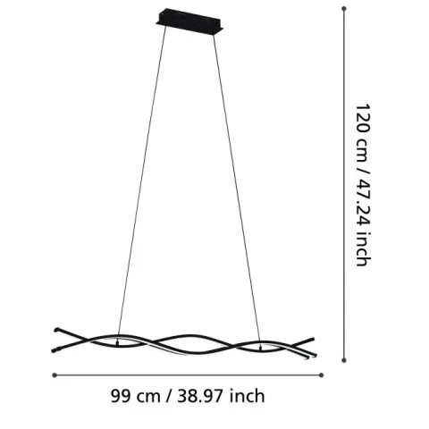 Candeeiro de teto LED com três perfis curvados LASANA 3 EGLO 99317