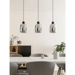 Candeeiro de teto LED com vidro preto translúcido MOLOCHIO-Z EGLO 901121