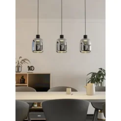 Candeeiro de teto LED com vidro preto translúcido MOLOCHIO-Z EGLO 901121
