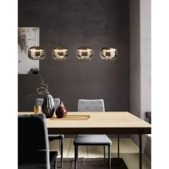 Candeeiro de teto LED com vidro fumado HORTUNAS EGLO 390433