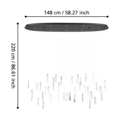 Candeeiro de teto LED com vidros lapidados e efeito cristal SARDENARA EGLO 390349