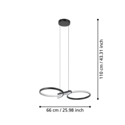 Candeeiro de teto LED elegante e curvo SERPINS EGLO 901267