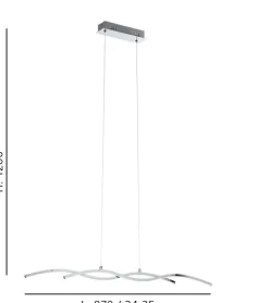 Candeeiro de teto LED em metal cromado 87 cm LASANA 2 EGLO 96103