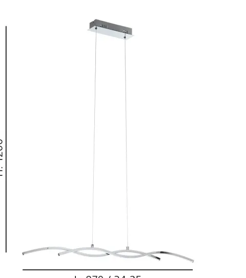 Candeeiro de teto LED em metal cromado 87 cm LASANA 2 EGLO 96103