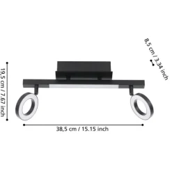 Candeeiro de Teto LED 2 Focos CARDILLIO 2 EGLO 900514