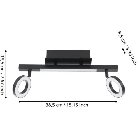 Candeeiro de Teto LED 2 Focos CARDILLIO 2 EGLO 900514