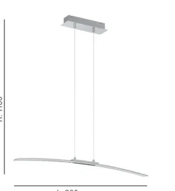 Candeeiro de Teto LED LASANA 90cm Metal Cromado EGLO - Iluminação Moderna 95147