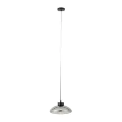 Candeeiro de teto LED preto com vidro preto-transparente SARNARRA EGLO 390298