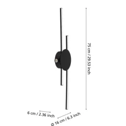Candeeiro de teto LED preto com efeito linear VENTICELLO EGLO 902123