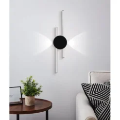 Candeeiro de teto LED preto com efeito linear VENTICELLO EGLO 902123