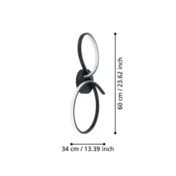 Candeeiro de teto LED preto com detalhe branco SERPINS EGLO 901266