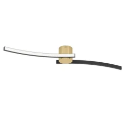 Candeeiro de teto LED preto e latão escovado AIETA EGLO 901216