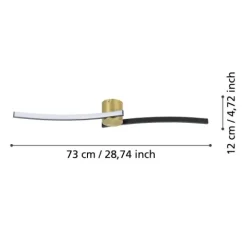 Candeeiro de teto LED preto e latão escovado AIETA EGLO 901216