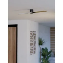 Candeeiro de teto LED preto e latão escovado AIETA EGLO 901215
