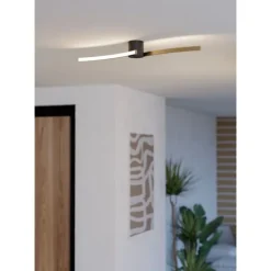 Candeeiro de teto LED preto e latão escovado AIETA EGLO 901215