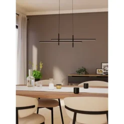Candeeiro de teto LED preto mate TREPILIANO EGLO 901885