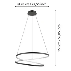 Candeeiro de teto LED preto RUOTALE EGLO 901138