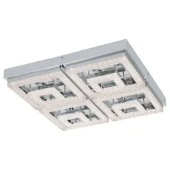 Candeeiro de Teto LED Quadrado Cromado com Cristais FRADELO EGLO 95661
