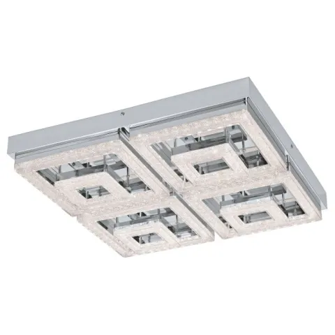 Candeeiro de Teto LED Quadrado Cromado com Cristais FRADELO EGLO 95661