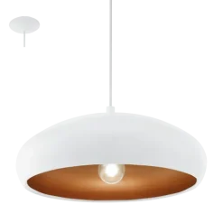 Candeeiro de Teto Metal Branco e Cobre E27 MOGANO 1 EGLO 94606