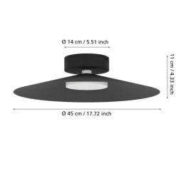 Candeeiro de teto moderno em metal preto mate CONOMAVILLA-Z EGLO 902182