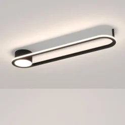 Candeeiro de teto oval preto com LED ajustável COLLECORVINO EGLO 902151