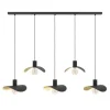 Candeeiro de teto pendente cinco luzes preto e dourado SACEDA EGLO 390396