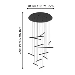 Candeeiro de teto pendente LED com doze hastes LINDOZA EGLO 390351