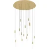 Candeeiro de teto pendente LED com baldaquim em latão e acrílico MIRADOR EGLO 390361