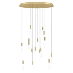 Candeeiro de teto pendente LED com baldaquim em latão e acrílico MIRADOR EGLO 390361