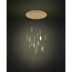 Candeeiro de teto pendente LED com baldaquim em latão e acrílico MIRADOR EGLO 390361
