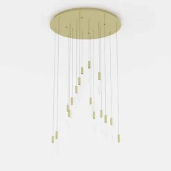 Candeeiro de teto pendente LED com baldaquim em latão e acrílico MIRADOR EGLO 390361
