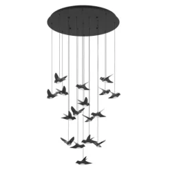 Candeeiro de teto pendente LED com 17 pássaros níquel-nero PARATEBUENO EGLO 390352