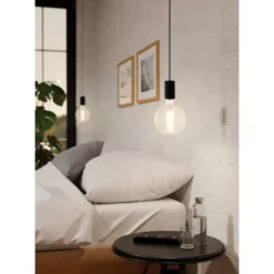 Candeeiro de Teto POZUETA Preto Minimalista E27 EGLO 98661